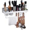 Aluminum Kitchens Rack Wall Installation Dance Bottle Holder with 2 Sticks Cages 10 Hooks - Length Cutlery (Size : 6013.59cm) view 1
