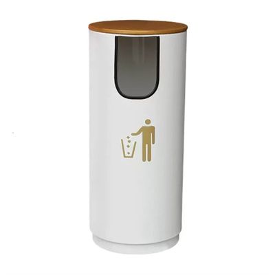 Outdoor/Indoor Trash Can Indoor and Outdoor Minimalist Trash Can with Lid Cylindrical Metal Trash Can Modern Household Commercial Trash Can Kitchen Trash Can Office Trash Can ( Color : White , Size :