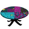 Barsada Abstract Multi Print Round Tablecloth, Elastic Stain Resistant Waterproof Table Cover, for Indoor Kitchen Dinning Room Fit for 36" Table view 1