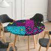 Barsada Abstract Multi Print Round Tablecloth, Elastic Stain Resistant Waterproof Table Cover, for Indoor Kitchen Dinning Room Fit for 36" Table view 2