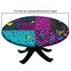Barsada Abstract Multi Print Round Tablecloth, Elastic Stain Resistant Waterproof Table Cover, for Indoor Kitchen Dinning Room Fit for 36" Table view 4