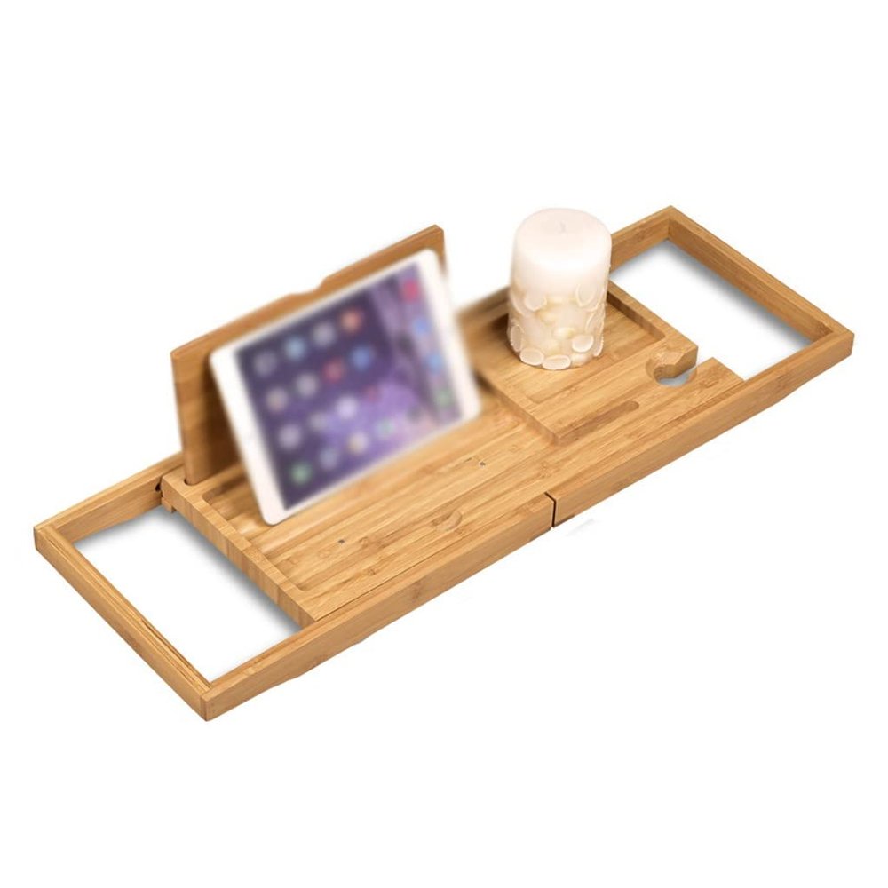 Bathtub Storage Rack Shelf Board Bathtub Telescopic Rack Non-Slip Bamboo Household Bath Stand Bathtub Rack Bath Rack
