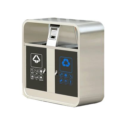 FEELIN Outdoor/Indoor Trash Can Square Stainless Steel Outdoor Trash Can Sorting Trash Can Suitable for Indoor Office Area Hotel Shopping Mall Kitchen Trash Can Office Trash Can (Size : B)