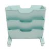 YLSZHYR 3 Tier Movable Book Storage Rack Mobile Bookshelf Rolling Cart Storage Rack for Office School Home Magazine Files Books Storage Trolley Shelf for Office Desk Crevice(Blue) view 1