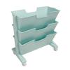 YLSZHYR 3 Tier Movable Book Storage Rack Mobile Bookshelf Rolling Cart Storage Rack for Office School Home Magazine Files Books Storage Trolley Shelf for Office Desk Crevice(Blue) view 4