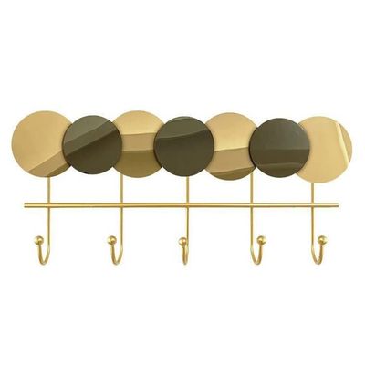 Key Rack Shape Hook Nordic Golden Wall Hanging Decoration Tool Home Storage Holder Key Storage Rack (Color : Gold Size : 50cm)