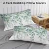 Edwiinsa Teal Eucalyptus Leaves Pillow Covers Standard Size Set of 2 20x26 Bed Pillow, Plush Soft Comfort for Hair/Skin Cooling Pillowcases with Envelop Closure Spring Floral Summer Botanical view 3
