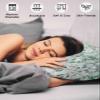 Edwiinsa Teal Eucalyptus Leaves Pillow Covers Standard Size Set of 2 20x26 Bed Pillow, Plush Soft Comfort for Hair/Skin Cooling Pillowcases with Envelop Closure Spring Floral Summer Botanical view 4