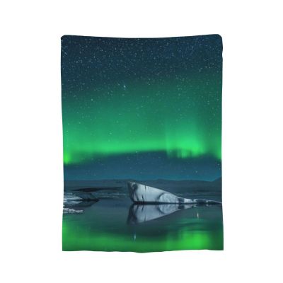 Aurora Borealis Iceland Natural Blanket Soft Warm Fuzzy Fleece Blanket Lightweight Throw Blanket for Couch Bed