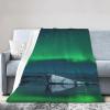 Aurora Borealis Iceland Natural Blanket Soft Warm Fuzzy Fleece Blanket Lightweight Throw Blanket for Couch Bed view 3