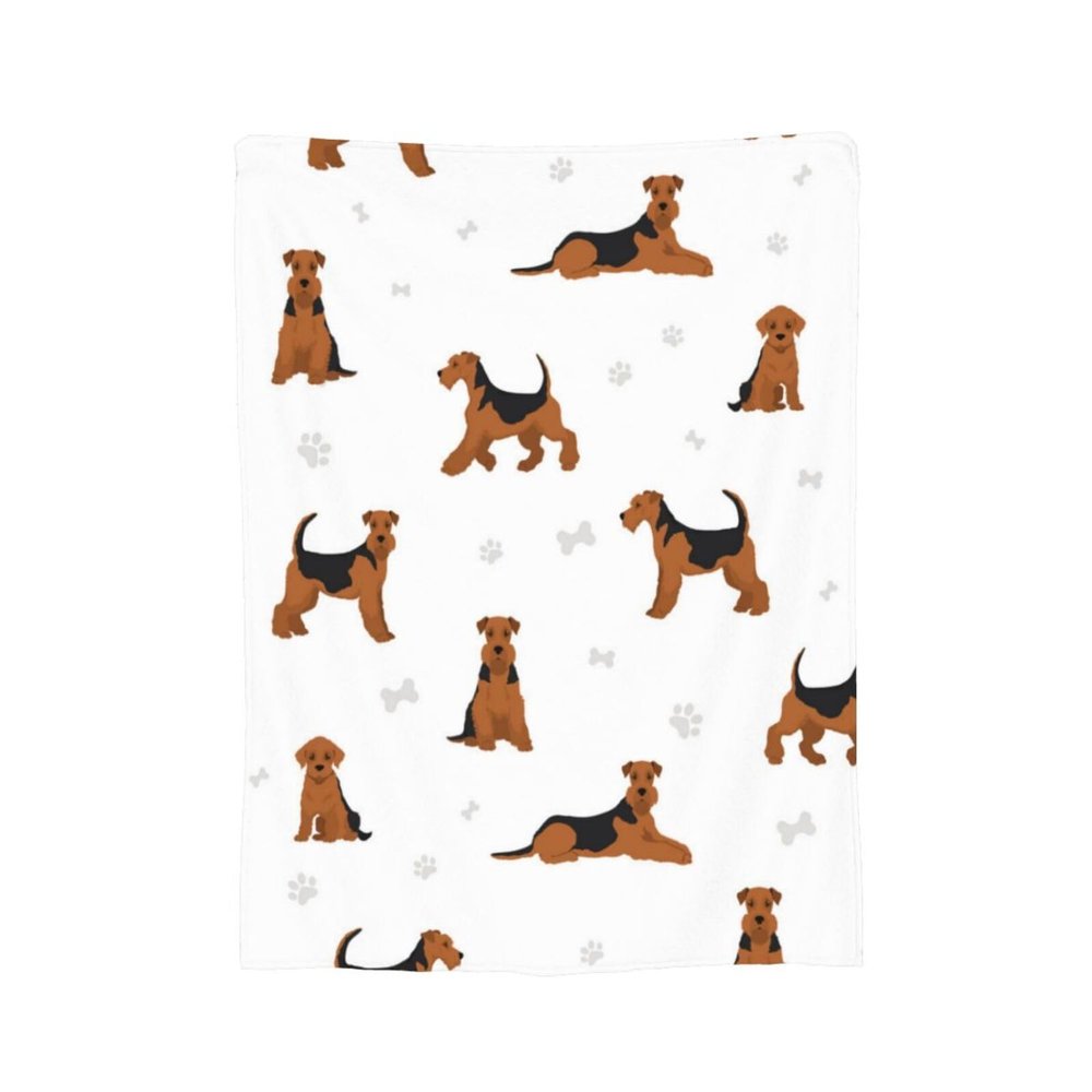 Airedale Terrier Dog Anti-Pilling Fleece Blanket Super Soft Flannel Throw Blanket for Couch Sofa Office