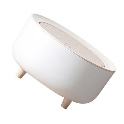 KOMBIUDA Creative Desktop Trash Can with Lid Mini Garbage Bin for Waste and Snacks Clamshell Design Compact and Portable Rubbish Container for Office and Home Use