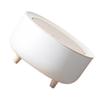 KOMBIUDA Creative Desktop Trash Can with Lid Mini Garbage Bin for Waste and Snacks Clamshell Design Compact and Portable Rubbish Container for Office and Home Use view 1
