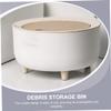 KOMBIUDA Creative Desktop Trash Can with Lid Mini Garbage Bin for Waste and Snacks Clamshell Design Compact and Portable Rubbish Container for Office and Home Use view 2