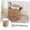 KOMBIUDA Hand-woven Storage Basket for Laundry Toys and Sundries Breathable Straw Organizer for Home Office Lightweight and Portable Design Small Diameter Height view 2
