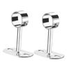 KOMBIUDA 2pcs Stainless Steel Closet Rod Holders Curtain Rod Brackets Easy to Install Flange Sockets for Clothes Hanger Seat Strong Stable Design for Efficient Storage view 1