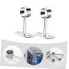 KOMBIUDA 2pcs Stainless Steel Closet Rod Holders Curtain Rod Brackets Easy to Install Flange Sockets for Clothes Hanger Seat Strong Stable Design for Efficient Storage view 3