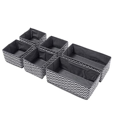 KOMBIUDA 6pcs Non-woven Underwear Storage Box Set Multifunctional Cloth Organizer for Bras Panties and Accessories Space-saving Design for Closet and Organization
