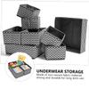 KOMBIUDA 6pcs Non-woven Underwear Storage Box Set Multifunctional Cloth Organizer for Bras Panties and Accessories Space-saving Design for Closet and Organization view 3