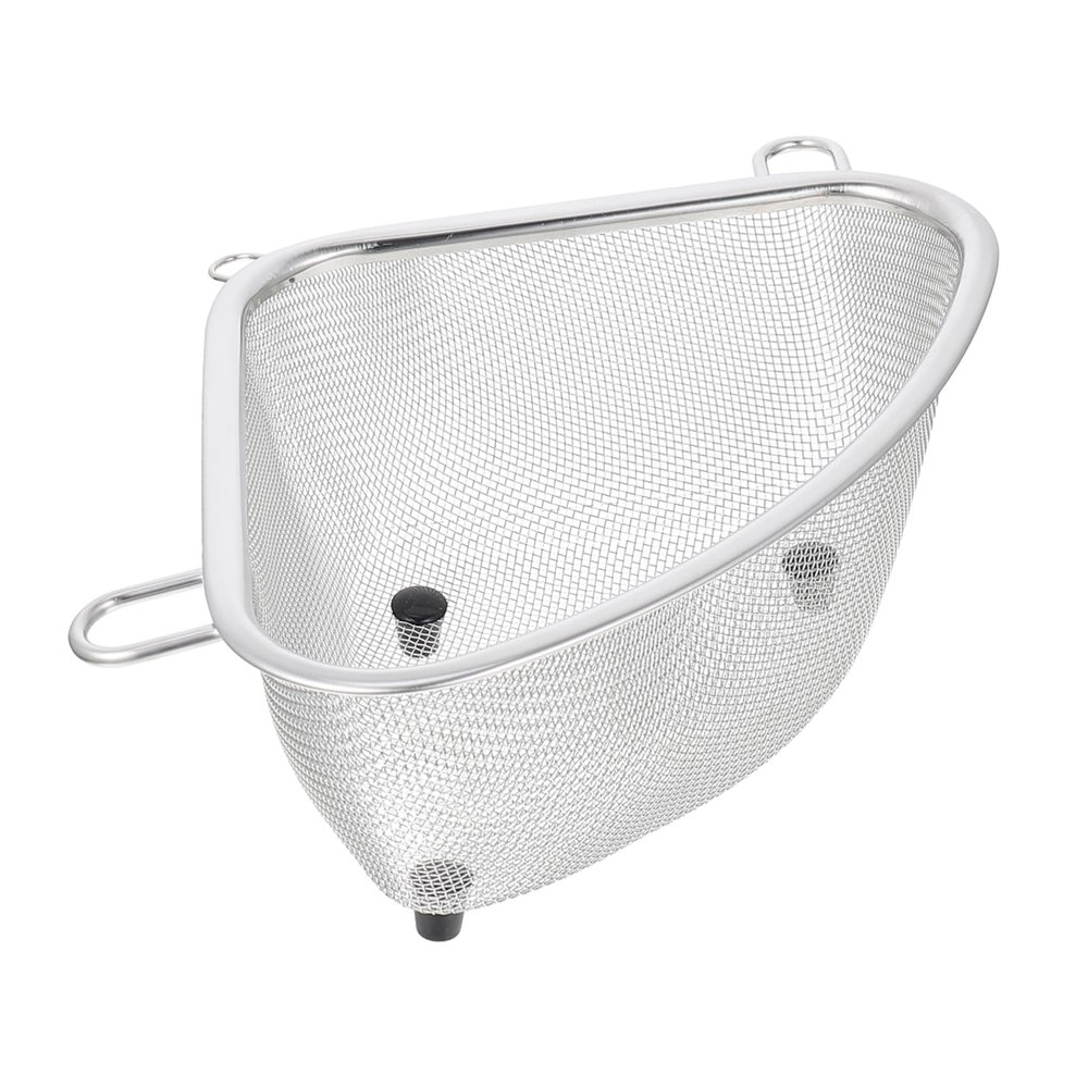 FELTECHELECTR 1pc Stainless Steel Sink Baskets Kitchen Storage Holder Draining Basket Metal Rack for Sponge Soap Brush Towel