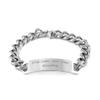 Generic Keep Calm Coffee Roasting Cuban Chain Bracelet, Funny Coffee Roasting Gifts, Engraved Bracelet For Friends from Friends, Small, silver view 1