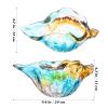 HANABASS Blown Glass Shell Vase,Handmade Seashell Holder Art Glass Conch Seashell Figurine Collectibles Conch Bowl Coastal Art Decoration for Office, Desk, Bookshelf view 2