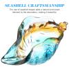 HANABASS Blown Glass Shell Vase,Handmade Seashell Holder Art Glass Conch Seashell Figurine Collectibles Conch Bowl Coastal Art Decoration for Office, Desk, Bookshelf view 3