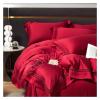 Zixmix 1400TC Fibre Luxury Bedding Summer Soft Silky Embroidery Queen King Duvet Cover Set Flat/Fitted Bed Sheet Pillowcases,Bedding view 2