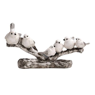 Birds Resin Statues, Bird Figurine, Modern Sculpture and Statues for Home Decor, Bird Home Decor Indoor Statues, Decorative Ornaments for Living Room, Bedroom, Office Desktop, TV Cabinet ( Color : Six