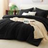 CozyLux King Comforter Set Black, 7 Pieces Bed in a Bag Soft Bedding Comforter Set with Sheets, All Season Boho 7PC Bed Sets with Comforter, Fitted Sheets, Flat Sheets, Pillow Shams and Pillowcases view 1