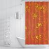 FLLIEEPUO Happy New Year Shower Curtain Retro Red and Golden Lines Abstract Animals Bathroom Decor Picasso Personalized Bath Curtains 78Wx86L(in) view 3