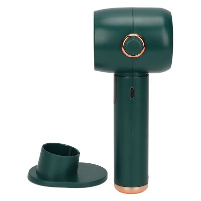 Kuuleyn Portable Handheld Fan, Battery Operated Fan with Base, Smart Digital Display Handheld Fan Leafless Silent Small Turbine Fan Pocket Portable USB Electric Fan for Desktop(Green)