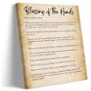 Quwinty Blessing of The Hands Poem Poster Inspirational Quotes Posters Art Deco Picture Wall Oil Painting Prints Artwork Canvas Bedroom (16.00''x24.00'',Framed) view 1