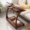 C Tables with Lockable Wheels, Mobile Couch Desk Table with Adjustable Tiltable Table Top, Snack Side Table with Storage Shelves, Sofa Side Table Slide Under ( Color : Straight bracket , Size : L80CM view 1