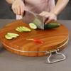 WYIPENGF Premium Choing Board Yellow Iron Wood Round Cutting Board With Handle Heavy Kitchen Choing Board For Meat And Vegetables -Easy To Clean Cutting Board For Carving Meat or Vegetables view 3