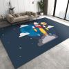Cartoon Rocket Space Area Rug, Cute Clouds Blue Planet Non Slip Noise Reduction Kids Rugs, Easy Care Durable Carpet for Indoor Living Room Bedroom Office Decor Mat - 4 ft x 5 ft view 1