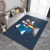 Cartoon Rocket Space Area Rug, Cute Clouds Blue Planet Non Slip Noise Reduction Kids Rugs, Easy Care Durable Carpet for Indoor Living Room Bedroom Office Decor Mat - 4 ft x 5 ft view 3