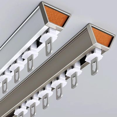 Curtain Tracks (1-4m), Curtain Single Tracks Ceiling Or Wall Mounting Heavy-Duty Curtain Rails For Living Room Bedroom Room Divider Curtain Rod (Color : Gray-Top, Size : 1m/3.3ft)