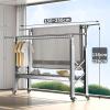 Clothes Drying Rack 2-Layer Aluminum Foldable Laundry Drying Rack with Adjustable Height,Laundry room organization drying rack with 50Windproofhole,Space Saving Collapsible Laundry Drying Rack (Color view 2