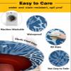 IDOWMAT Round Dining Table Cover for 55"-60" Tables Outdoor Table Cloth Waterproof Wipeable Tablecloth Summer Ocean Gradient Coral Dark Blue Table Cover with Elastic Edge for Spring Summer Party view 3