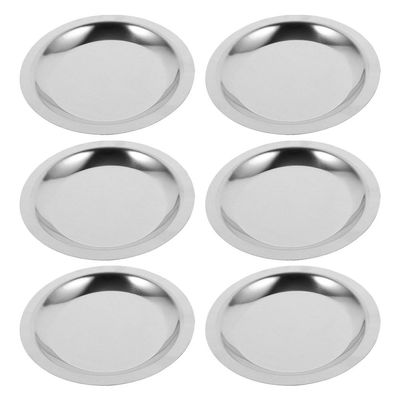 6Pcs Stainless Steel Wine Bottle Coasters Round Anti-Slip Silver Metal Drink Coasters for Dining Table Tea Cups and Home Use 4.52X4.52X0.39Inch