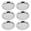 6Pcs Stainless Steel Wine Bottle Coasters Round Anti-Slip Silver Metal Drink Coasters for Dining Table Tea Cups and Home Use 4.52X4.52X0.39Inch view 1