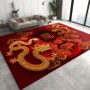 4x5 Area Rugs Noble Golden Dragon Boys Rugs for Bedroom, Abstract Floral Print Kids Room Rug Soft Fuzzy Washable for Living Room Game Room Coffee Table view 1