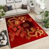 4x5 Area Rugs Noble Golden Dragon Boys Rugs for Bedroom, Abstract Floral Print Kids Room Rug Soft Fuzzy Washable for Living Room Game Room Coffee Table view 3