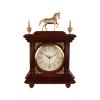 GaRcan Mantelpiece Clock Retro Desk Clock with Brass Decoration, Arabic Numerals Mantel Clock, Tabletop Clock with Sweeping Seconds Movement, 19.8 Inches Table Clock view 1