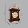 GaRcan Mantelpiece Clock Retro Desk Clock with Brass Decoration, Arabic Numerals Mantel Clock, Tabletop Clock with Sweeping Seconds Movement, 19.8 Inches Table Clock view 2
