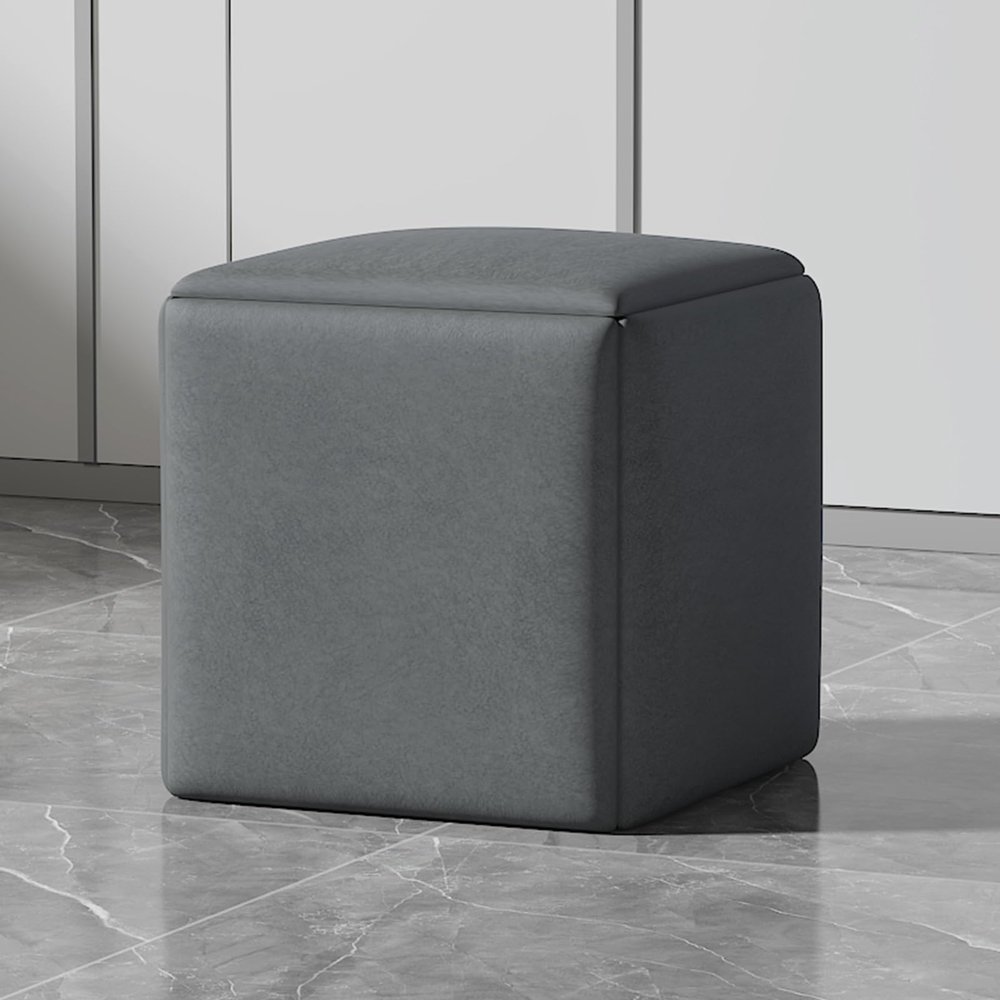 5 in 1 Technology Cloth Seating Cube with Swivel, Square Nesting Ottoman Stool , Casters Stackable Sofa Chair Stool,Movable Footstool Dressing Chair for Living Room Bedroom ( Color : Dark gray , Size