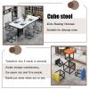 5 in 1 Technology Cloth Seating Cube with Swivel, Square Nesting Ottoman Stool , Casters Stackable Sofa Chair Stool,Movable Footstool Dressing Chair for Living Room Bedroom ( Color : Dark gray , Size view 3