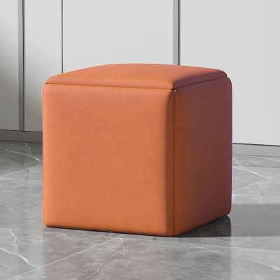 5 in 1 Technology Cloth Seating Cube with Swivel, Square Nesting Ottoman Stool , Casters Stackable Sofa Chair Stool,Movable Footstool Dressing Chair for Living Room Bedroom ( Color : Orange , Size : 3
