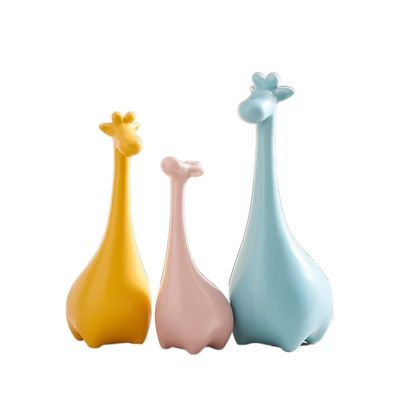 MOOWI Statues Ornaments Cute Family Deer Figurines Home Decor Animal Ornaments Living Room Decor Accessories Sculpture Figurines Ornaments (Size : Height 14cm)